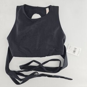 Free People Blue Sleeveless‎ Crop Tank Top